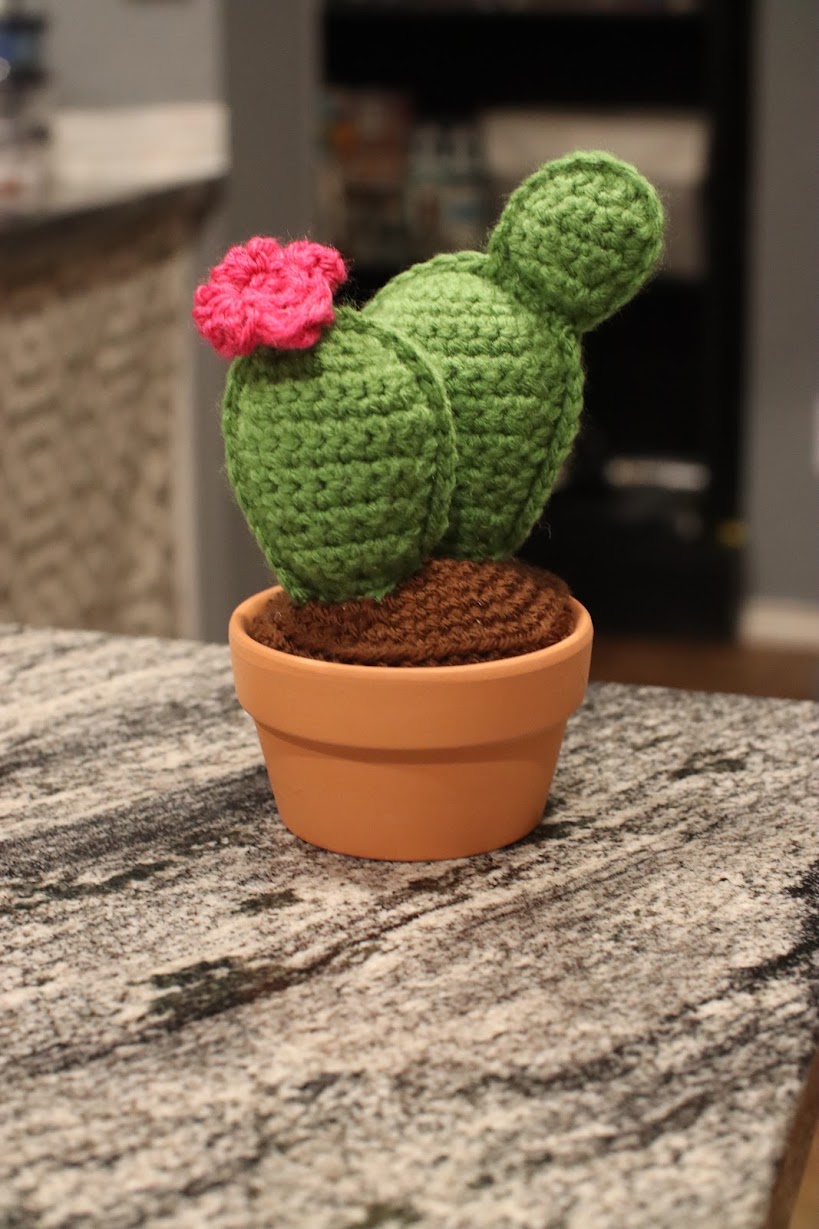 Crocheted prickly pear cactus